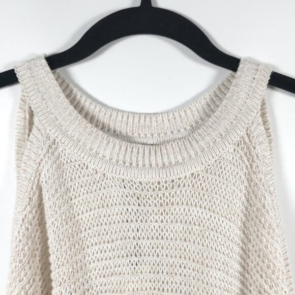NWT EXPRESS Open Knit Bare Shoulder Pullover Sweater High Low Rolled Cuffs SMALL - Picture 6 of 12